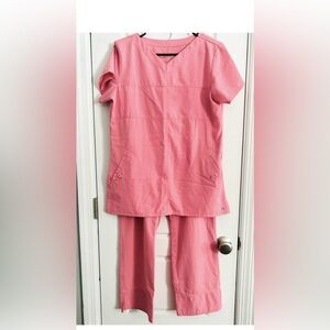 Grey's Anatomy by Barco Signature Coral Scrub V-Neck Top & Straight Leg Pants